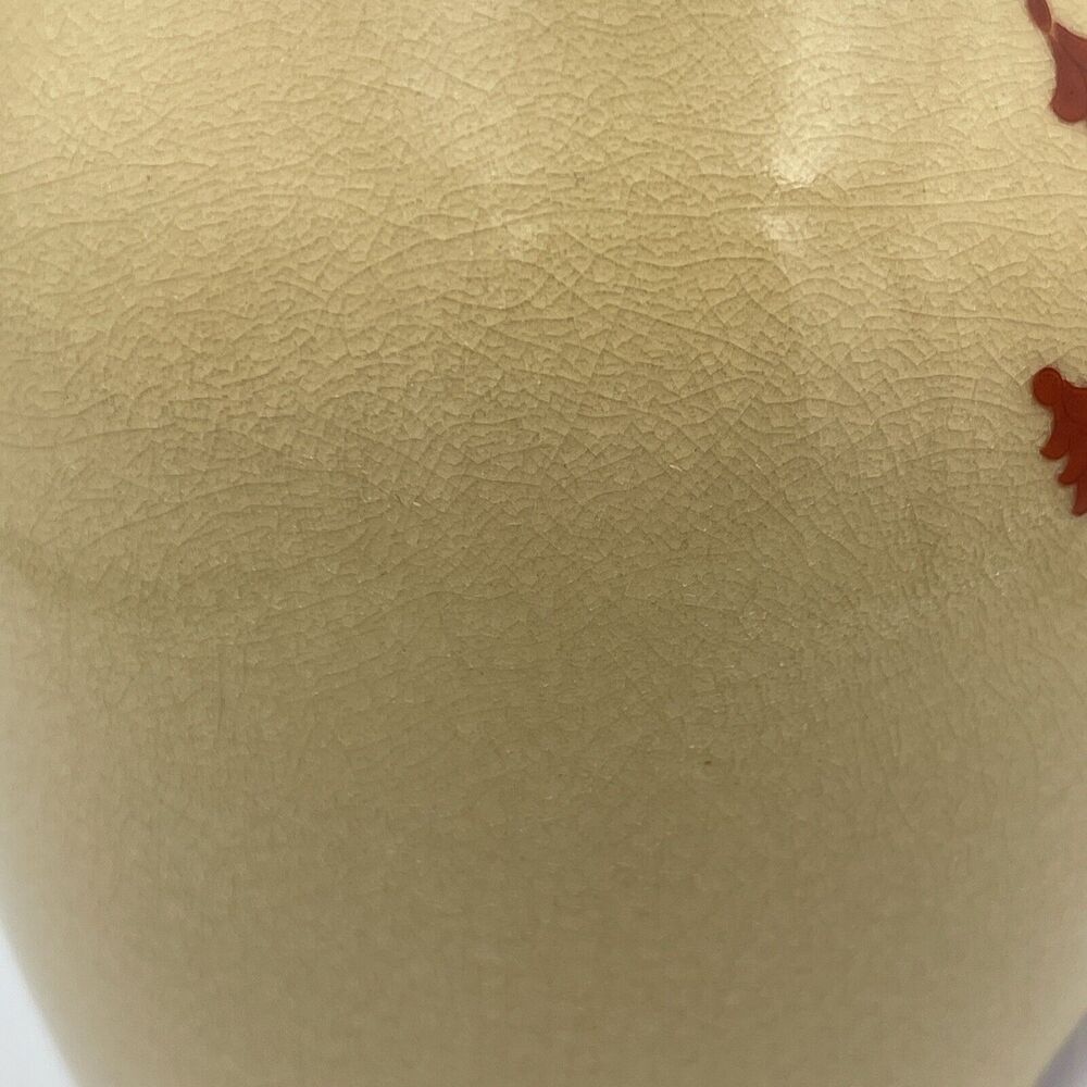 Asian VTG Flower‎ Vase Gold Accents Floral Cream/Yellow Colorful 8” - Picture 5 of 15